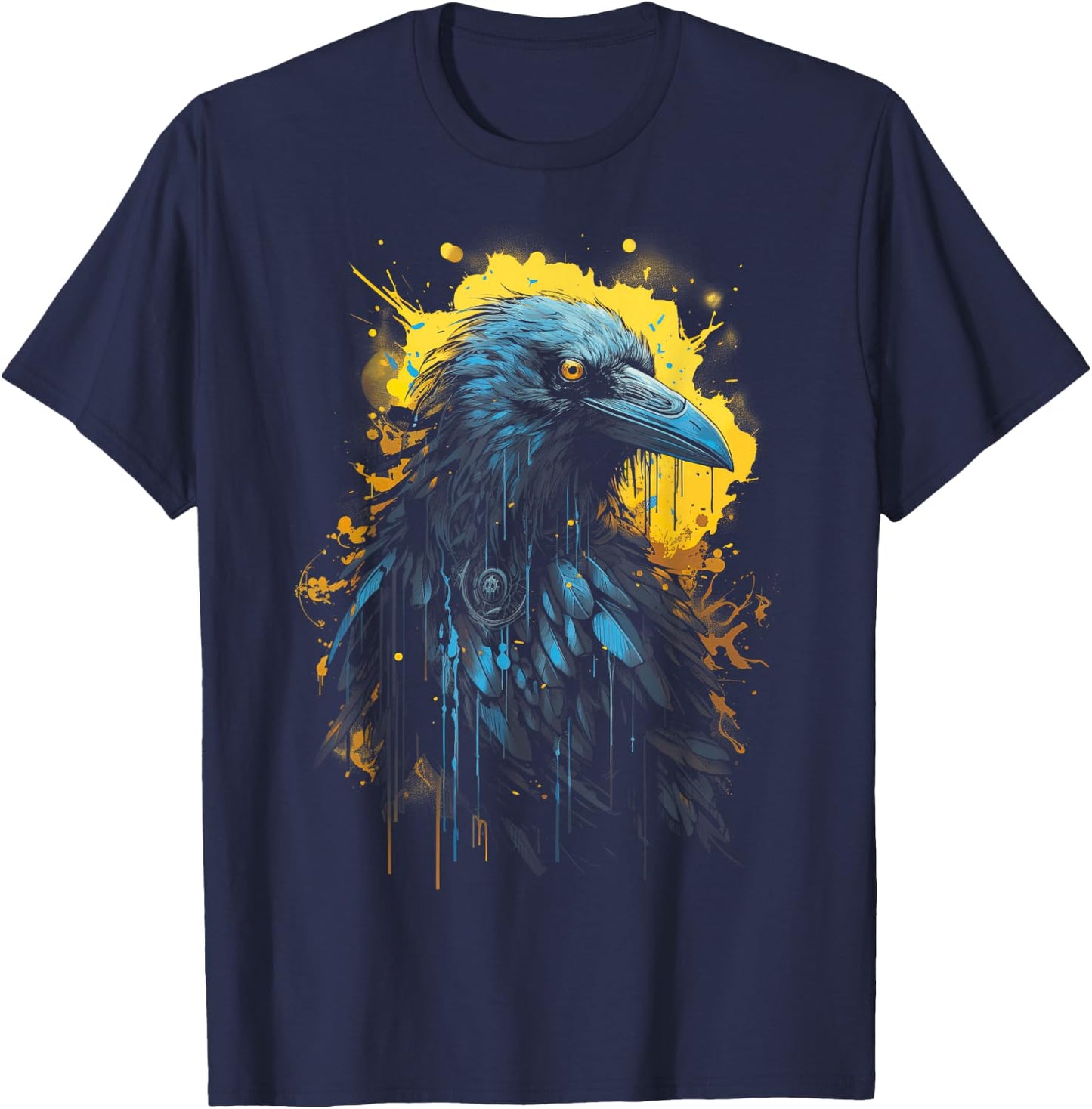 Raven Black gothic Occult Viking Witchcraft T-Shirt - T-Shirt | Navy