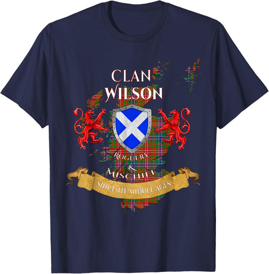 Wilson Scottish Family Clan Middle Ages Mischief T-Shirt - T-Shirt | Navy