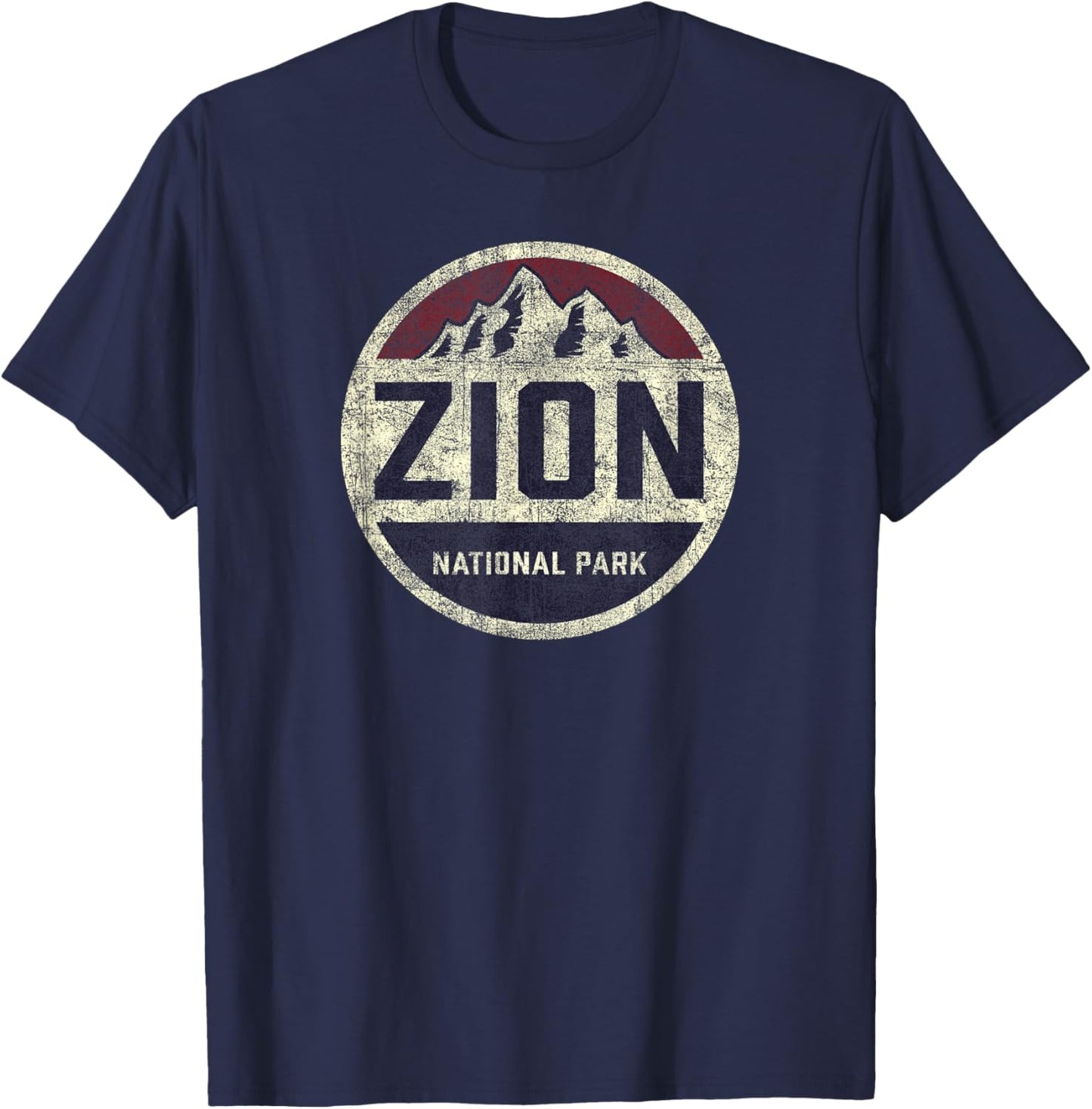Retro Zion National Park Utah Mountain Women Men Kids Hiking T-Shirt - T-Shirt | Navy