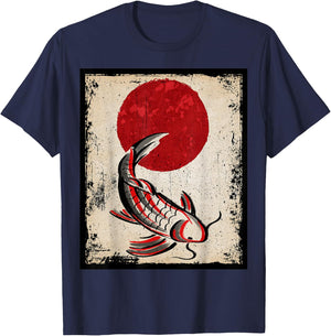 Japan koi carp fish Japanese Art Retro T-Shirt - T-Shirt | Navy