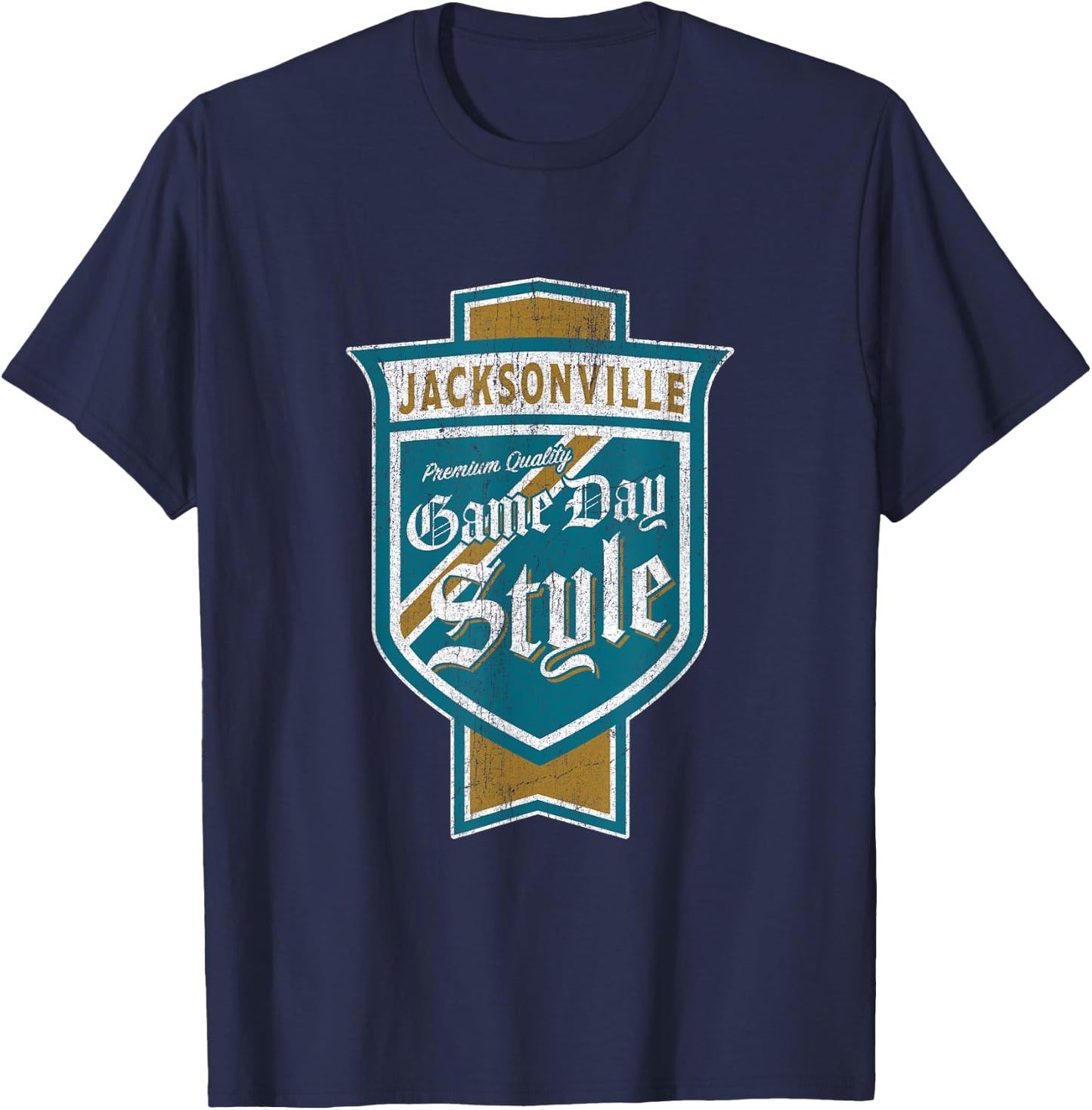 Faded Jacksonville Beer Label - Jacksonville Pride T-Shirt - T-Shirt | Navy
