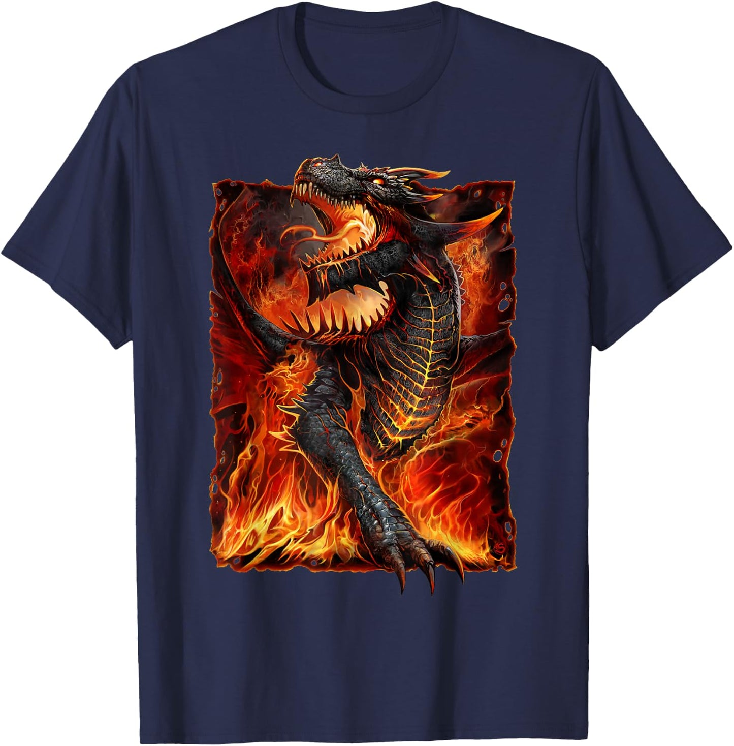 Spiral Original - Draconis - Gothic Dragon T-Shirt - T-Shirt | Navy