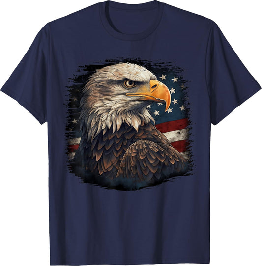 Bald Eagle US American Flag 4th of July Proud Patriotic T-Shirt - T-Shirt | Navy