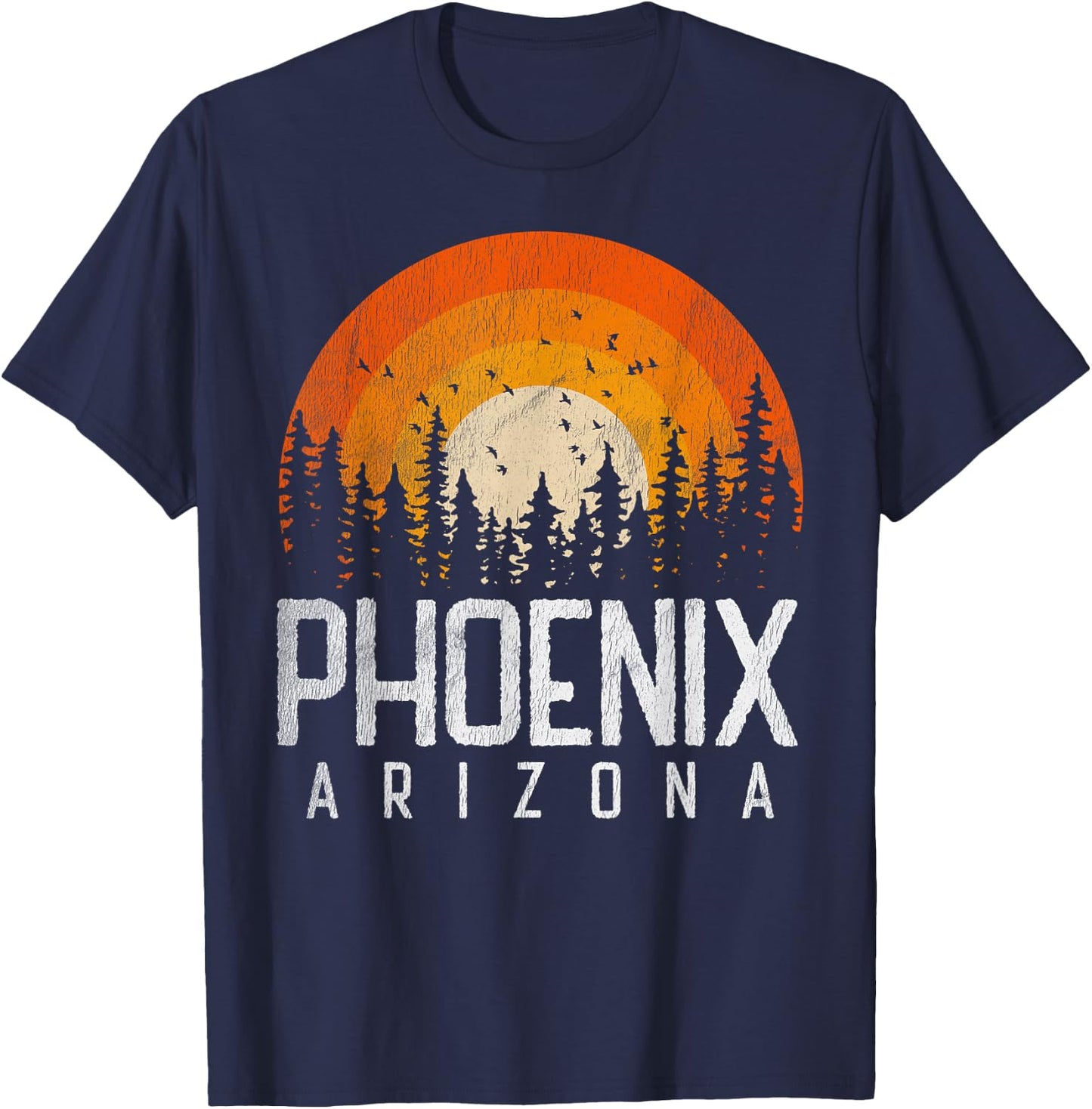 Phoenix Arizona AZ Vintage Retro Style City 70s 80s 90s Gift T-Shirt - T-Shirt | Navy