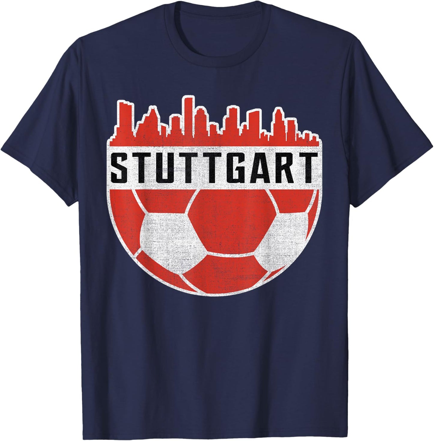 Stuttgart Football Football Club Football Fan T-Shirt - T-Shirt | Navy