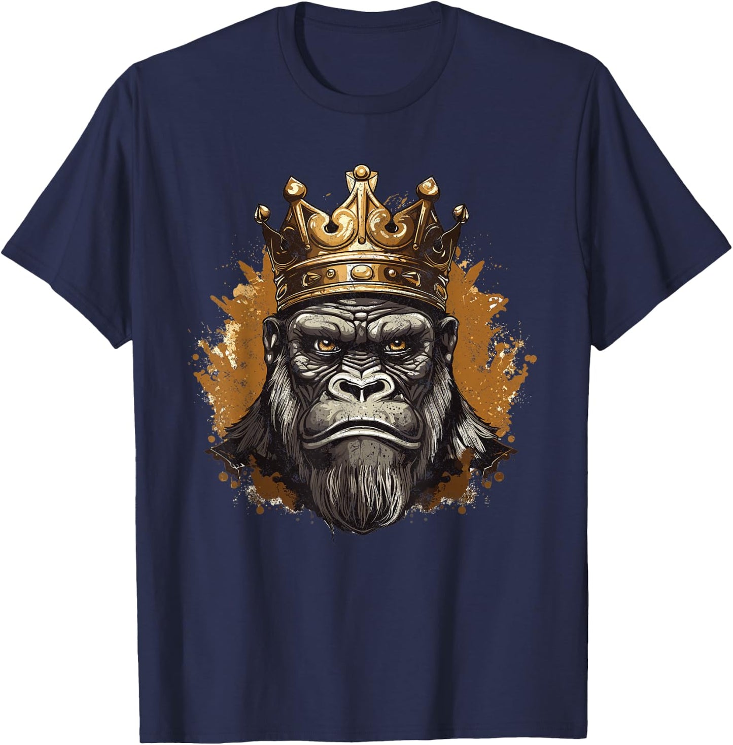 Silverback Gorilla King T-Shirt - T-Shirt | Navy