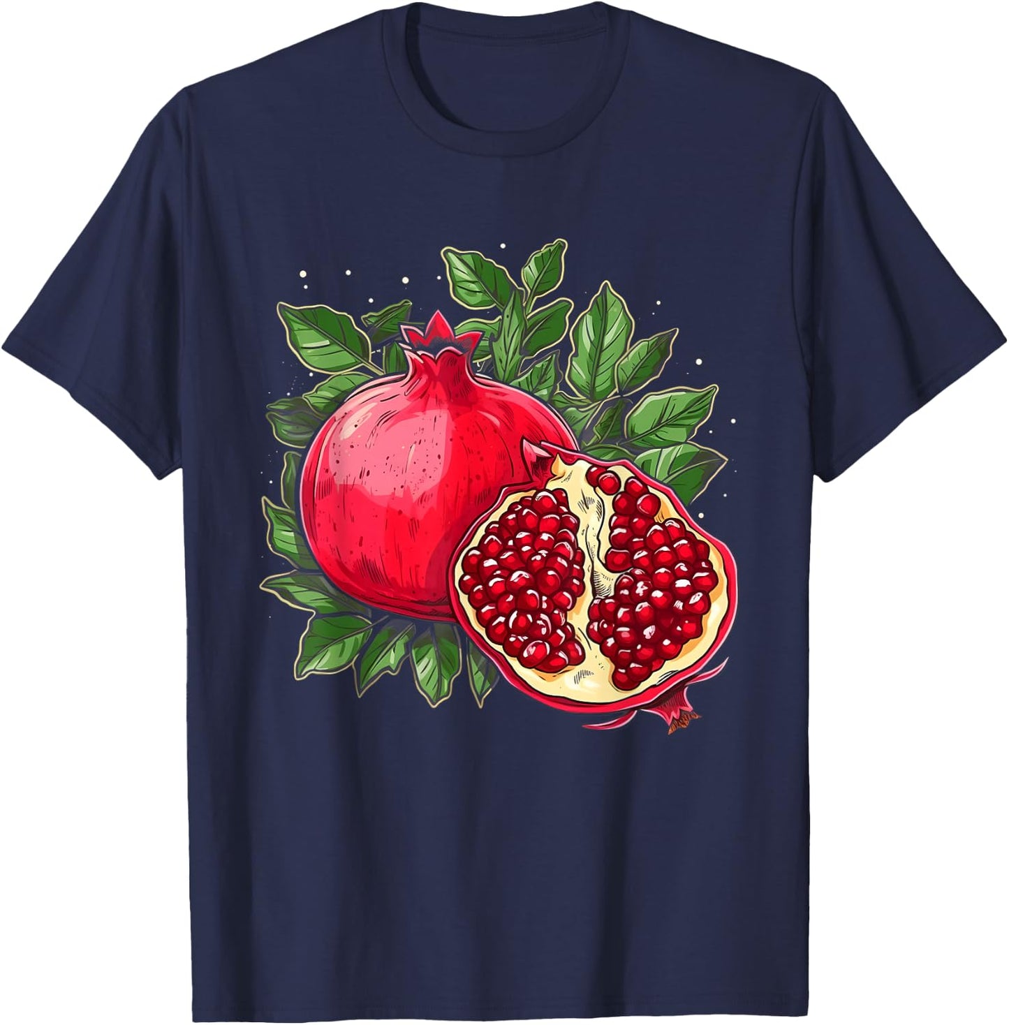 Retro Style Pomegranate T-Shirt - T-Shirt | Navy