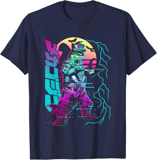 Godzilla Neon Mechagodzilla T-Shirt - T-Shirt | Navy