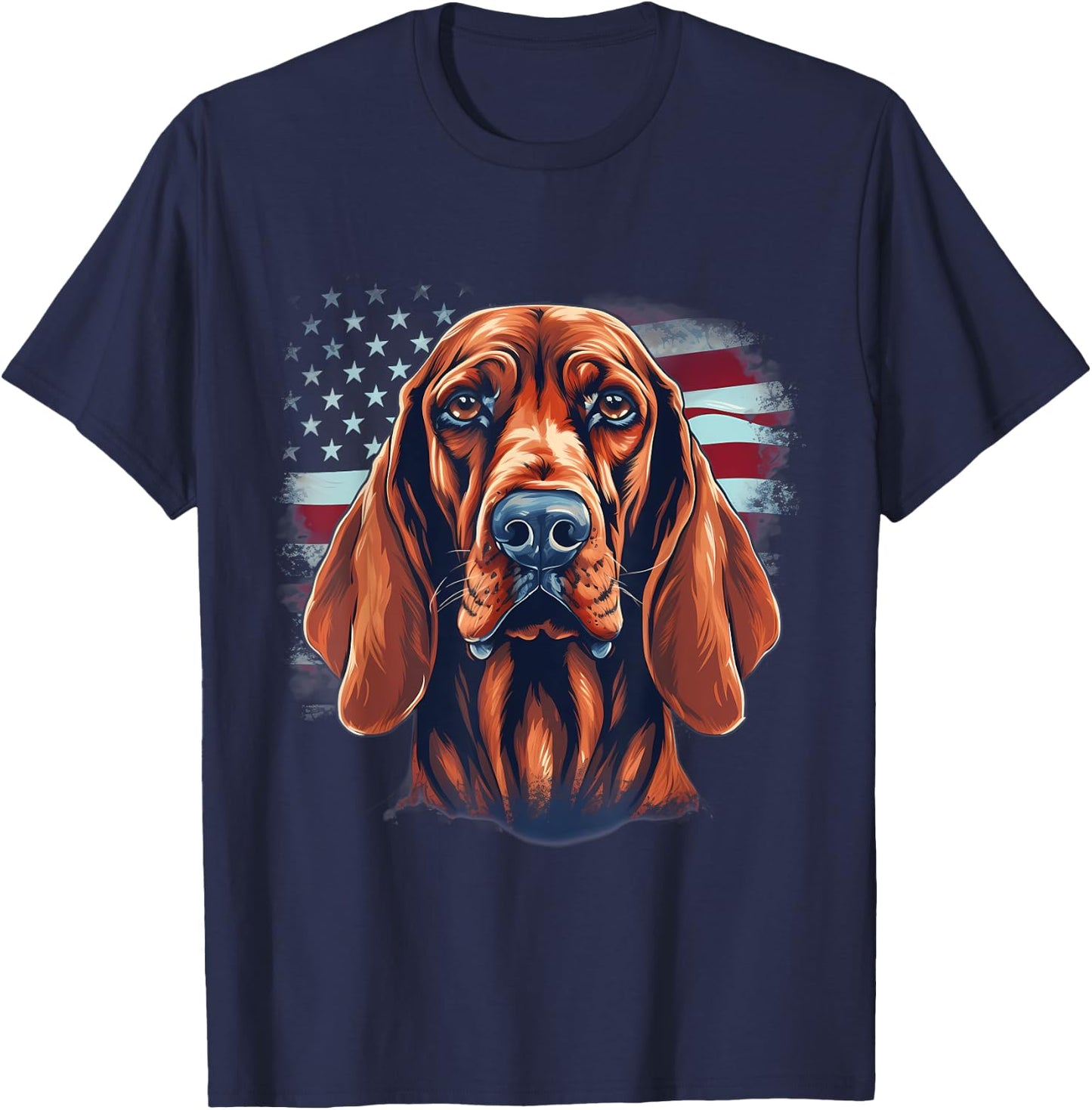 4th Of July US Flag Redbone Coonhound Dog Women Kids Men T-Shirt - T-Shirt | Navy