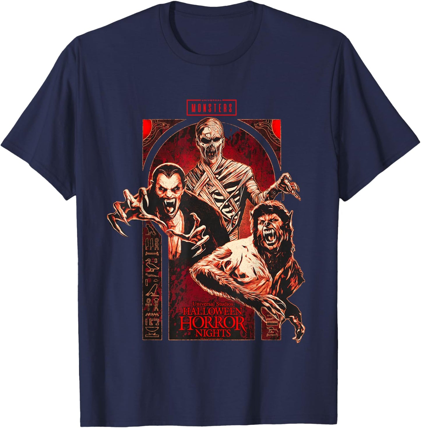 Halloween Horror Nights HHN Universal Monsters T-Shirt - T-Shirt | Navy