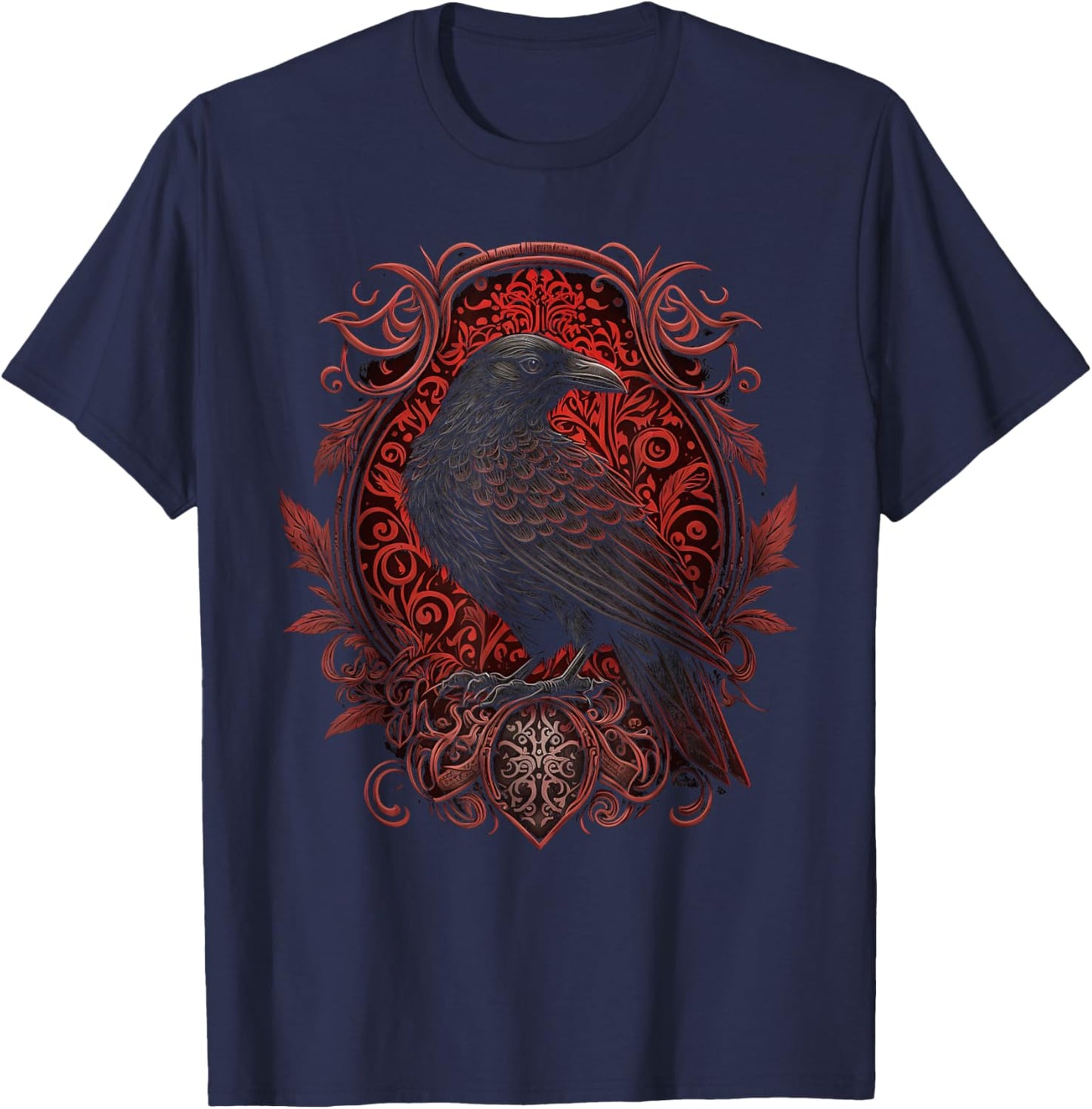 Odin's Raven Viking Norse Runes Nordmann Mythology T-Shirt - T-Shirt | Navy