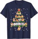 Pomeranian Christmas Tree Lights Funny Lover Dog Pajamas Women Kids T-Shirt - T-Shirt | Navy