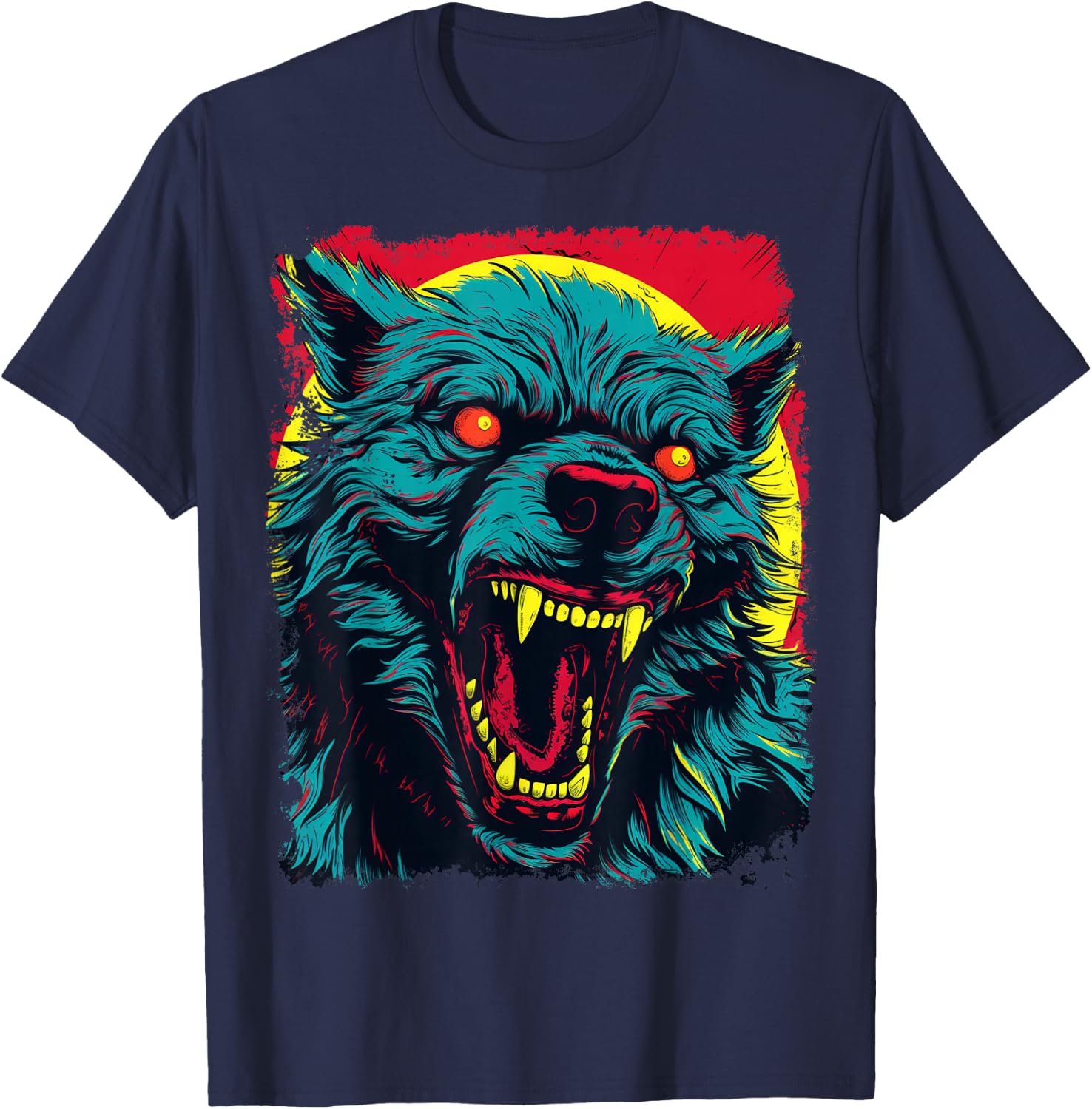 Werewolf Pop Art T-Shirt - T-Shirt | Navy