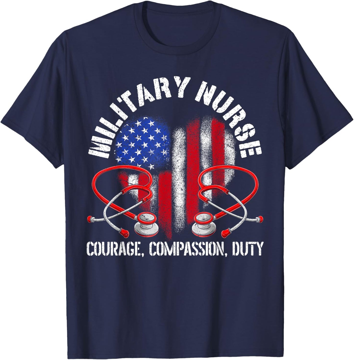 Military Nurse Registered Nurse Nursing Army Soldier T-Shirt - T-Shirt | Navy