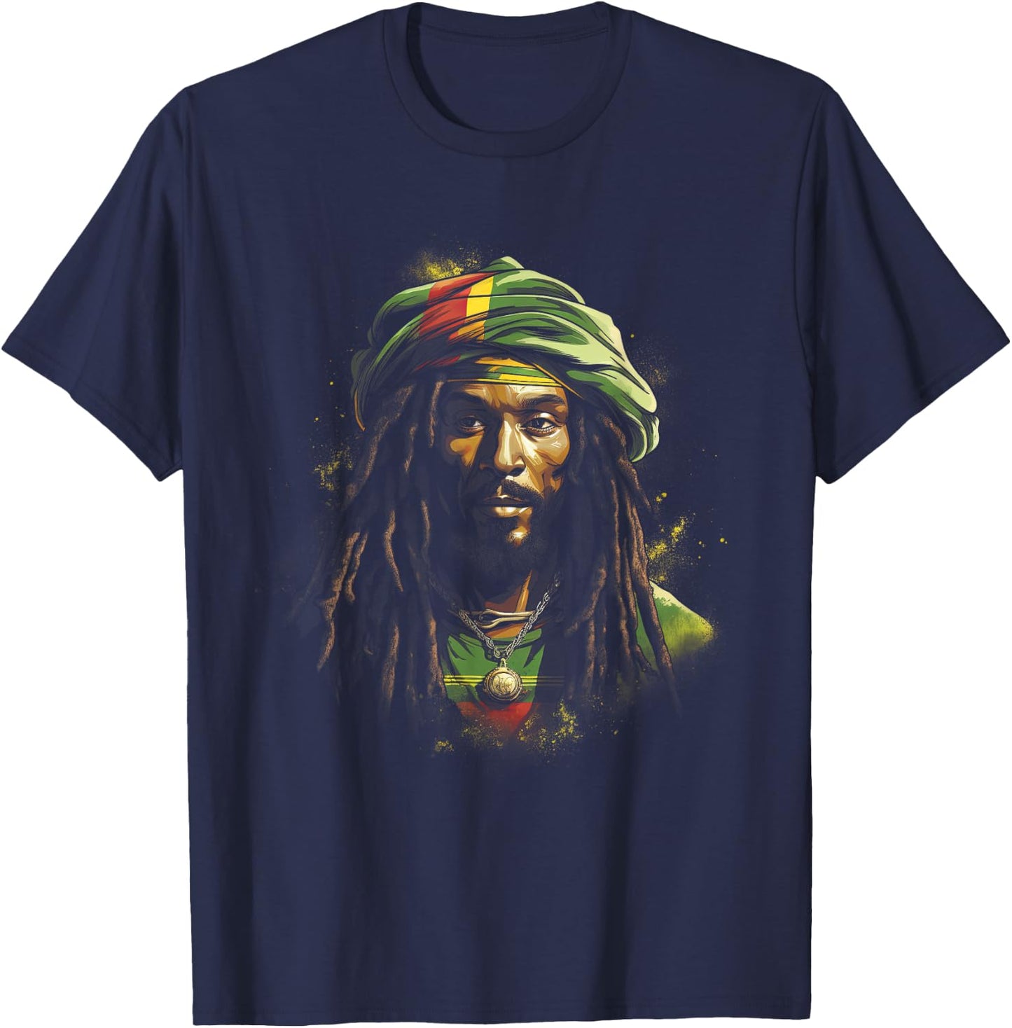 Jamaica Lion Dread locks T-Shirt - T-Shirt | Navy