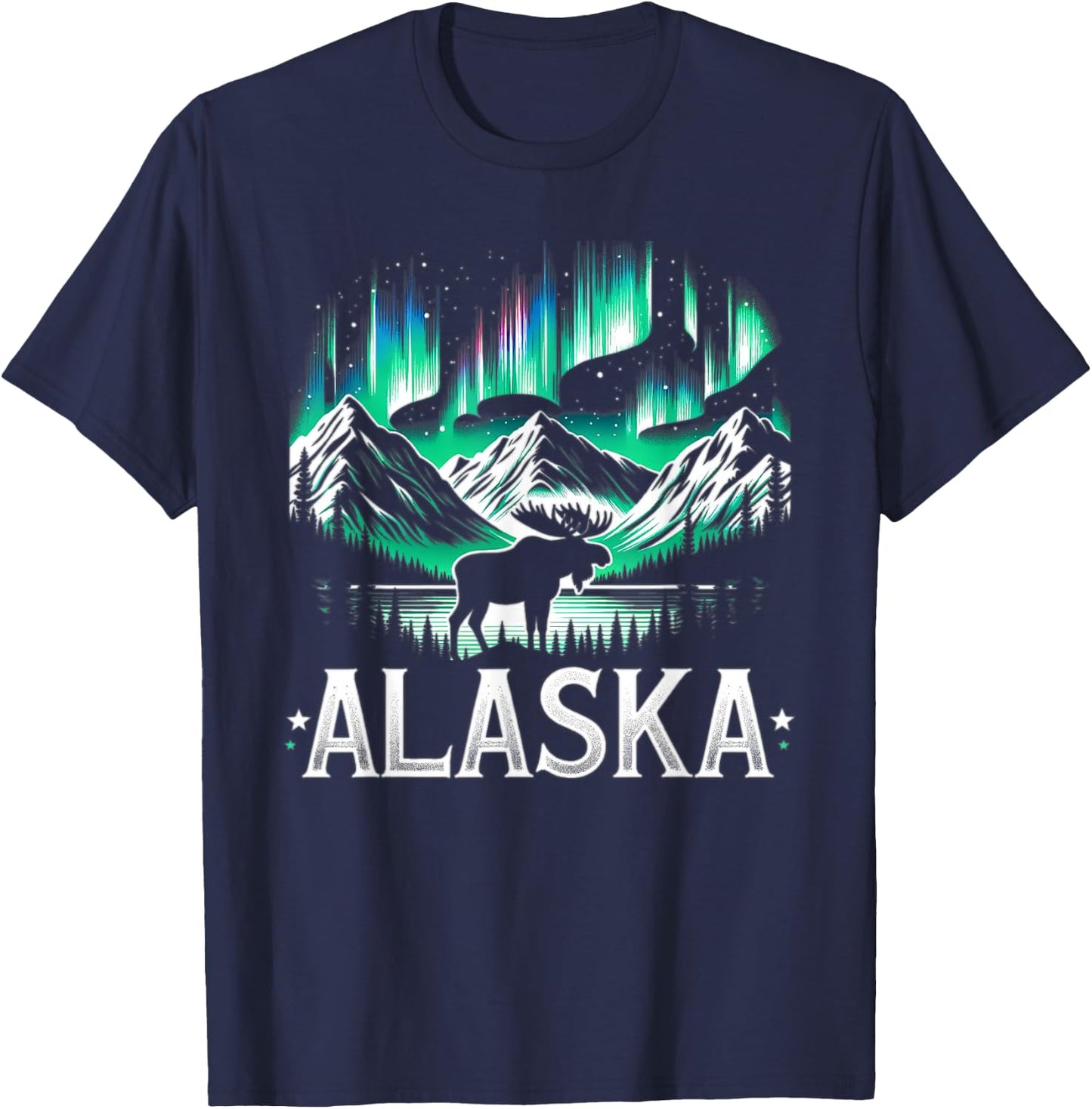 Alaska Day The Last Frontier Alaska Mountain Moose Souvenir T-Shirt - T-Shirt | Navy
