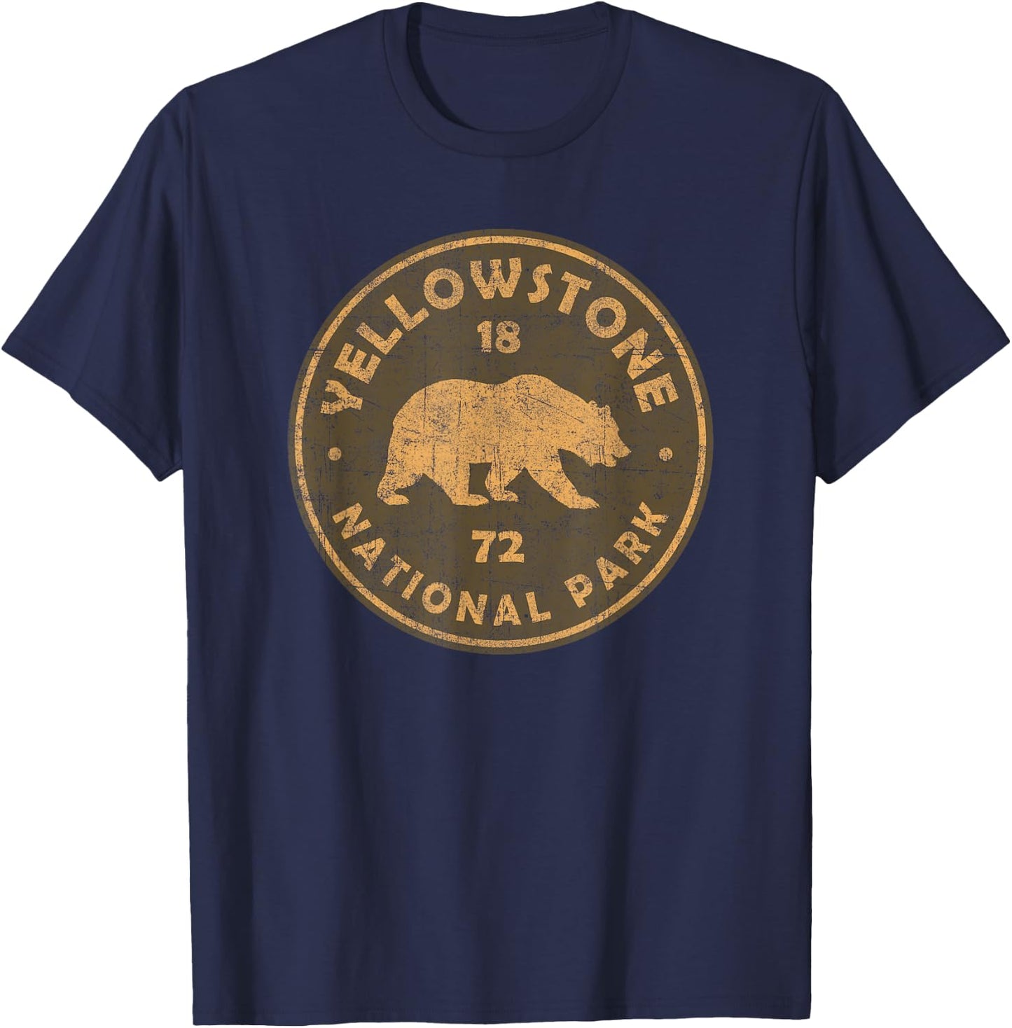 Vintage Yellowstone National Park Souvenir T-Shirt - T-Shirt | Navy