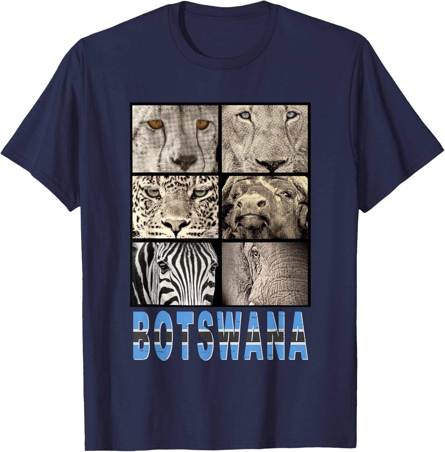 Love Botswana Love Wildlife for Botswana Wildlife Fans T-Shirt - T-Shirt | Navy