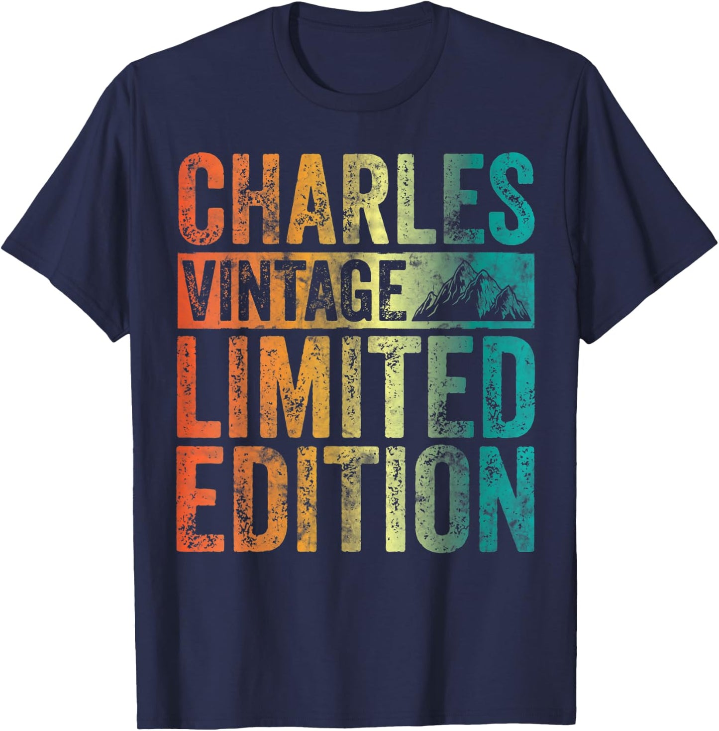 Personalized Name Shirt Charles Vintage Limited Edition T-Shirt - T-Shirt | Navy