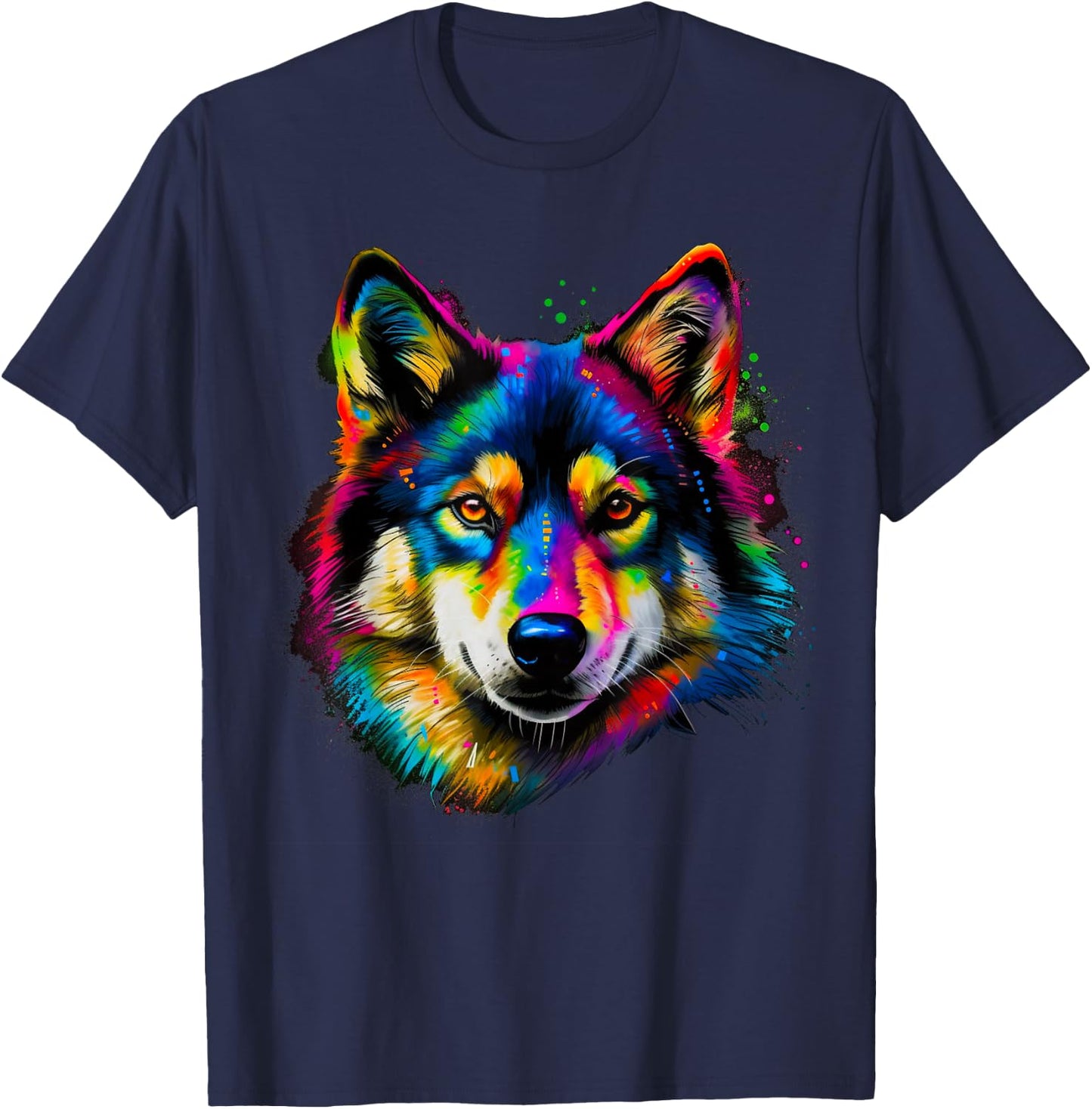 Rainbow Pop Art Alaskan Klee Kai T-Shirt - T-Shirt | Navy