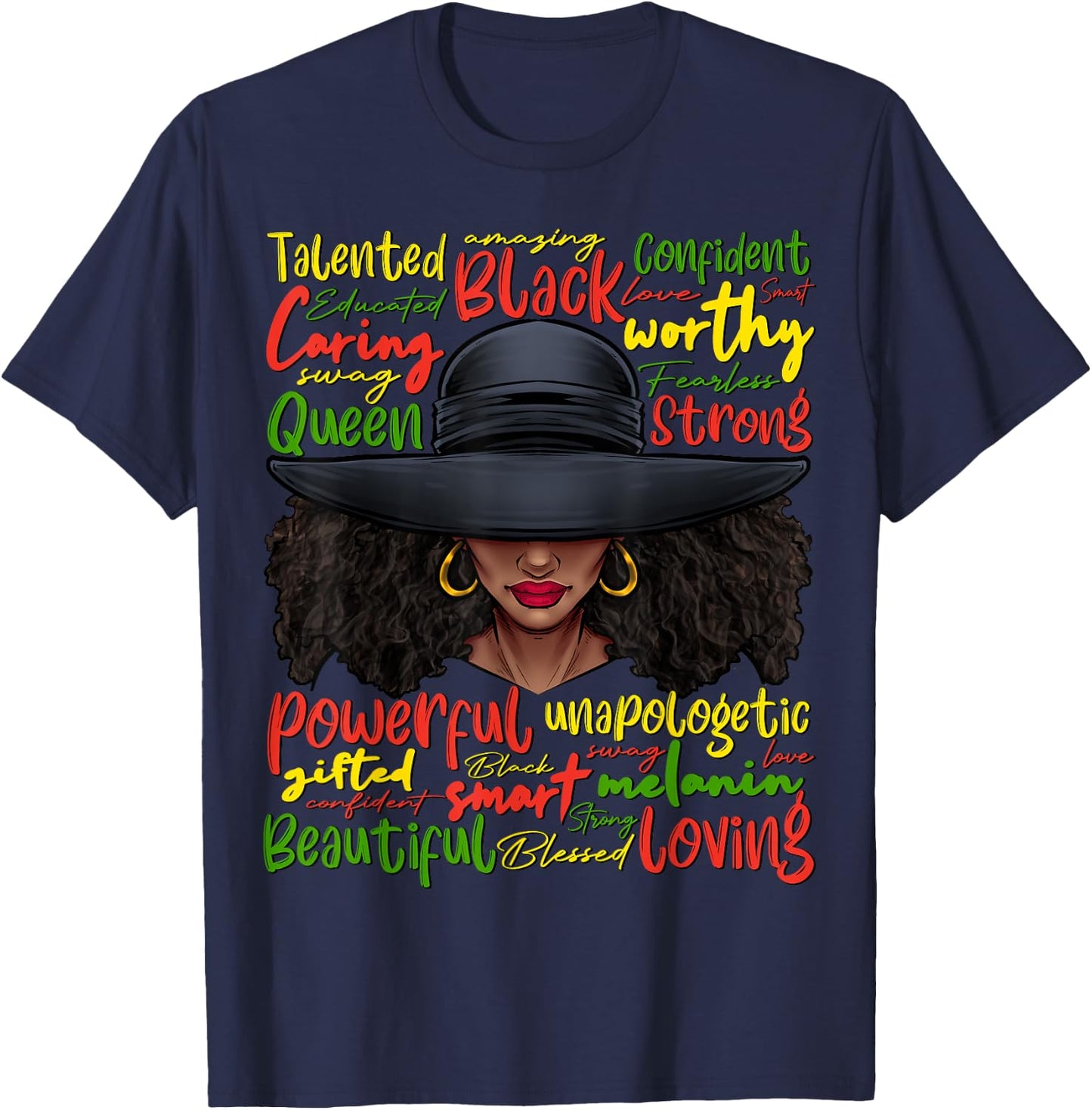 African Black History African American Ladies Juneteenth T-Shirt - T-Shirt | Navy