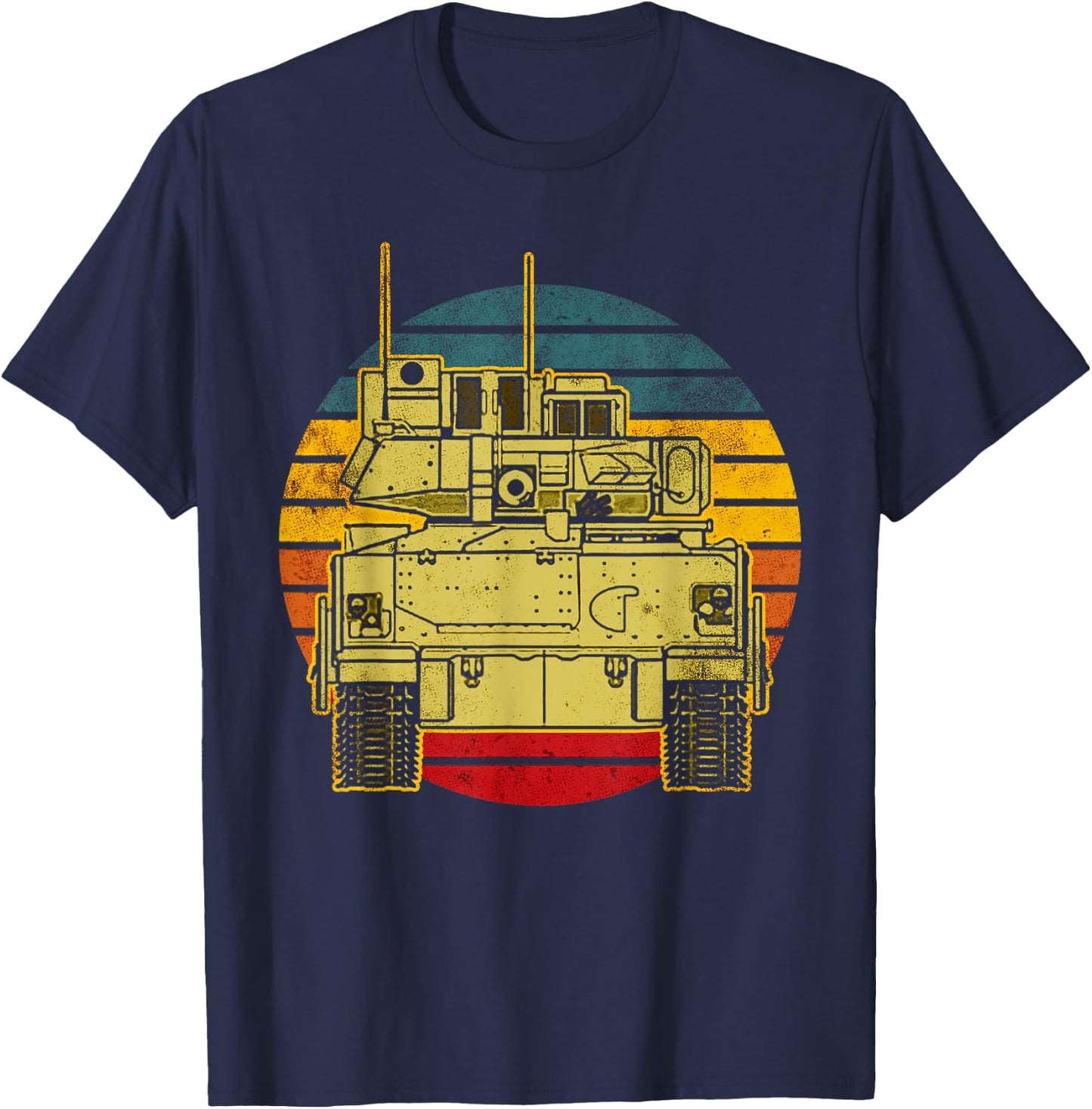 Bradley Fighting Vehicle USA America American Military T-Shirt - T-Shirt | Navy