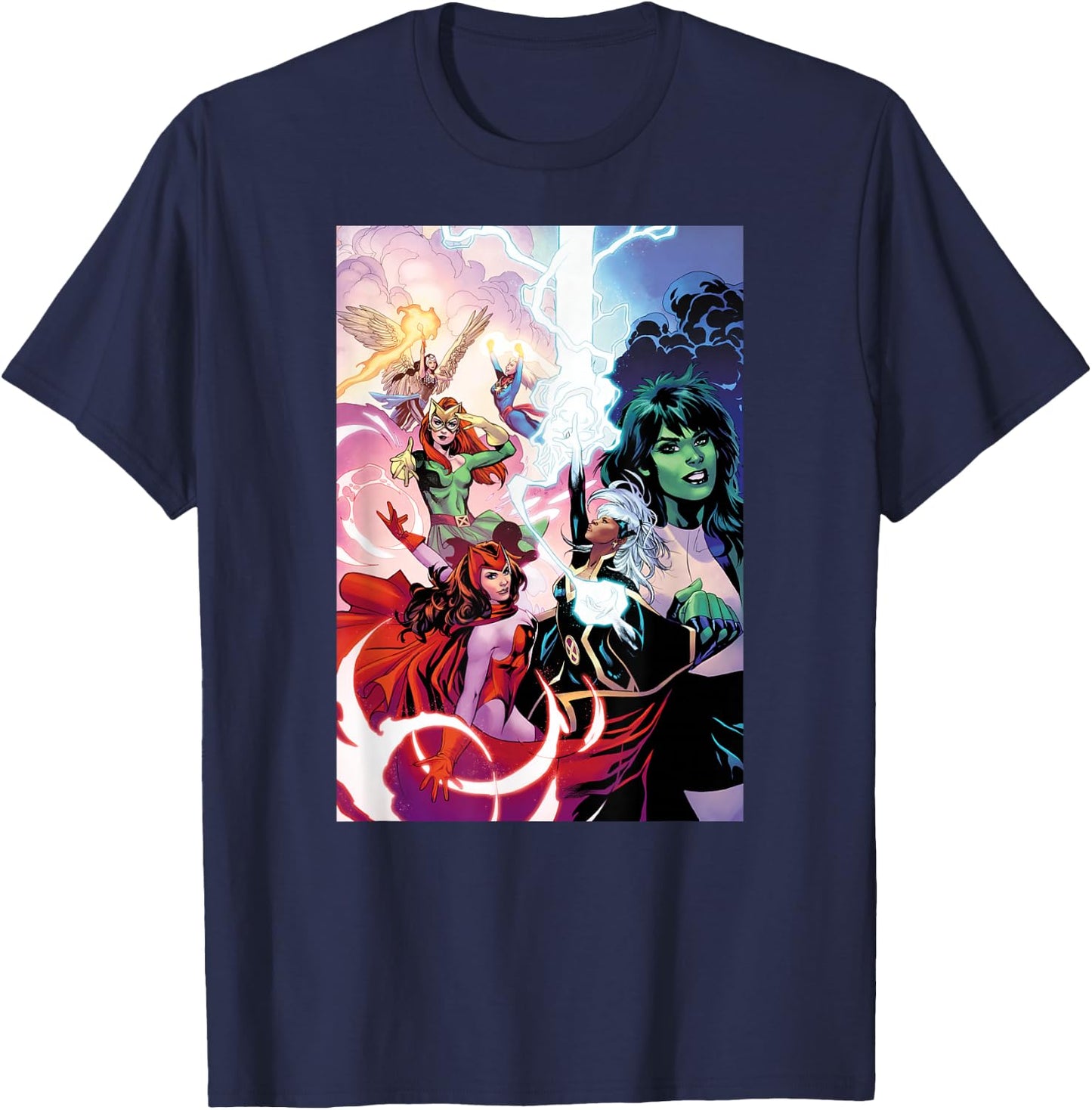 Marvel Women She-Hulk Storm Scarlet Witch Jean Grey Valkyrie T-Shirt - T-Shirt | Navy