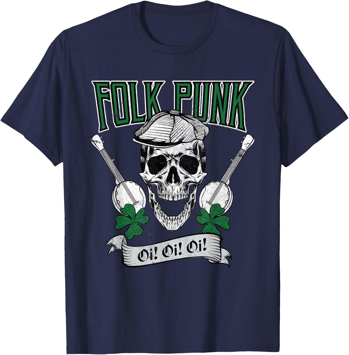 Irish Folk Punk Oi Punk Ska & Punk Rock for 80s Punks T-Shirt - T-Shirt | Navy