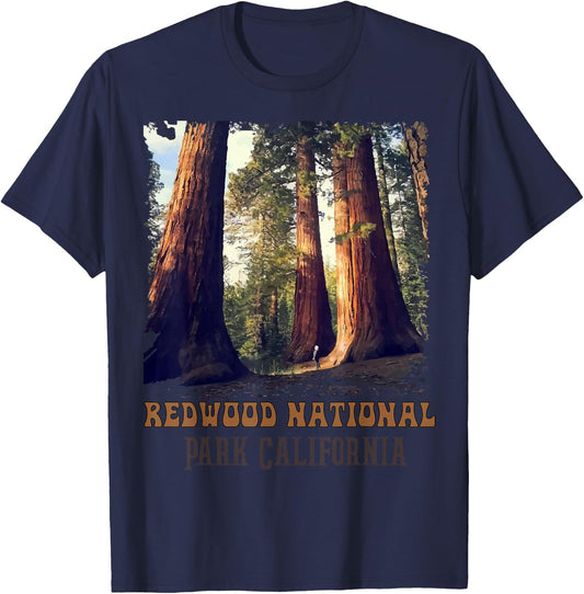 Humboldt Redwoods Retro US California State Vintage Parks T-Shirt - T-Shirt | Navy