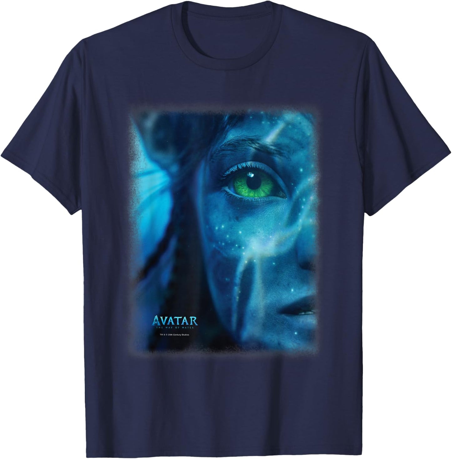 Avatar: The Way of Water Neytiri Na'vi Underwater Half Face T-Shirt - T-Shirt | Navy