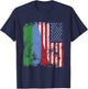 Dagestan USA Flag Distressed - Half American T-Shirt - T-Shirt | Navy