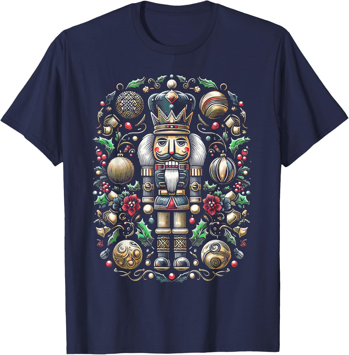 Christmas Nutcracker Merry Christmas Xmas Morning Holiday T-Shirt - T-Shirt | Navy