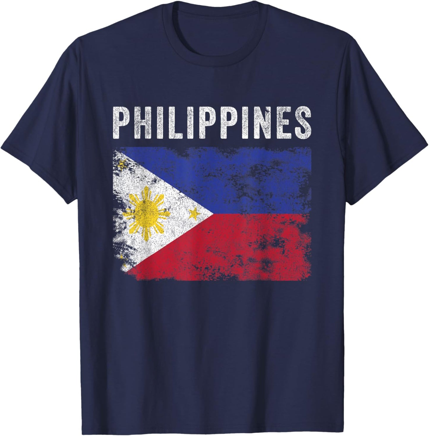 Philippines Flag Distressed - Men Women Kids - Filipino Flag T-Shirt - T-Shirt | Navy