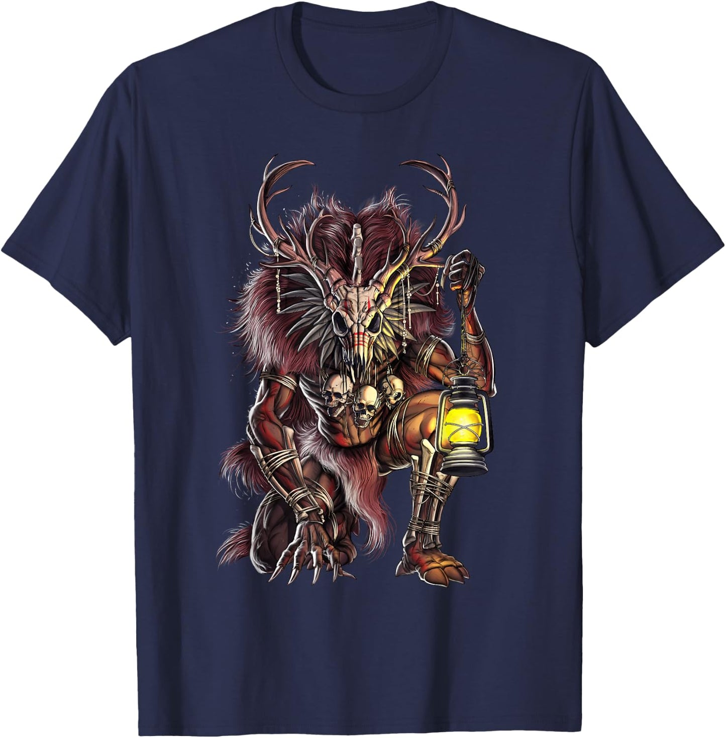 Wendigo Cryptid Creature Horror Cryptozoology Spirit T-Shirt - T-Shirt | Navy