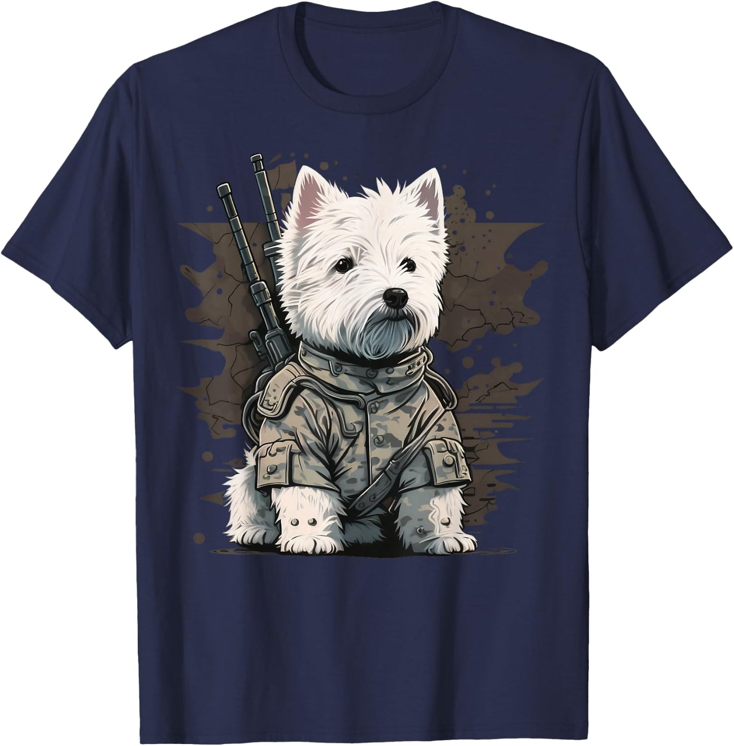 Soldier West Highland White Terrier Army Military Westie T-Shirt - T-Shirt | Navy