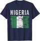 Nigeria Flag Distressed - Men Women Kids - Nigerian Flag T-Shirt - T-Shirt | Navy