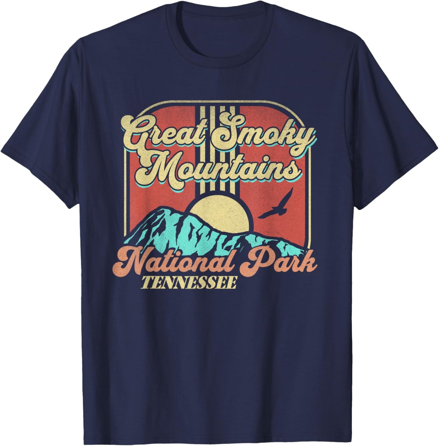 Smoky Mountains National Park Tennessee Hiking Outdoors T-Shirt - T-Shirt | Navy