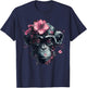 Monkey Flowers Animal Zoo - Artwork Robot Art Monkey T-Shirt - T-Shirt | Navy