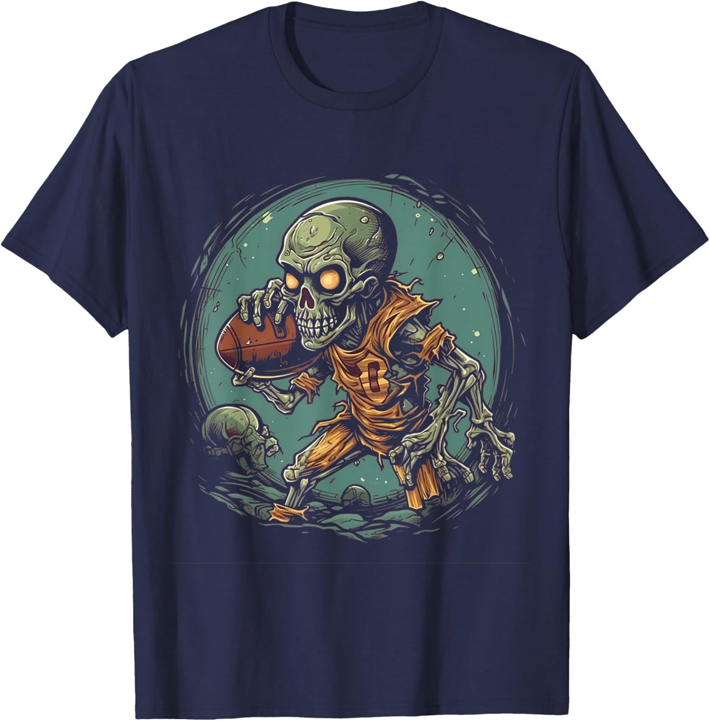 Zombie Football Player Halloween Costume Sport Men Boys T-Shirt - T-Shirt | Navy