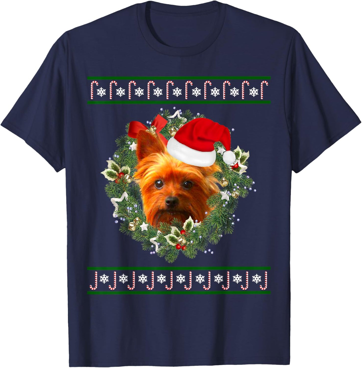 Yorkshire Terrier – Yorkshire Terrier Christmas T-Shirt - T-Shirt | Navy