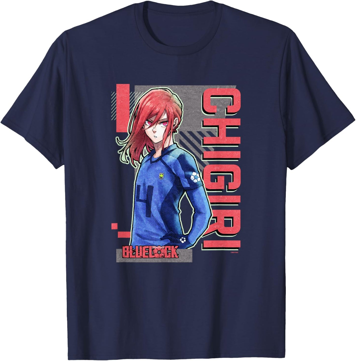 Blue Lock Chigiri Hyoma The World's Best Striker Epic Poster T-Shirt - T-Shirt | Navy