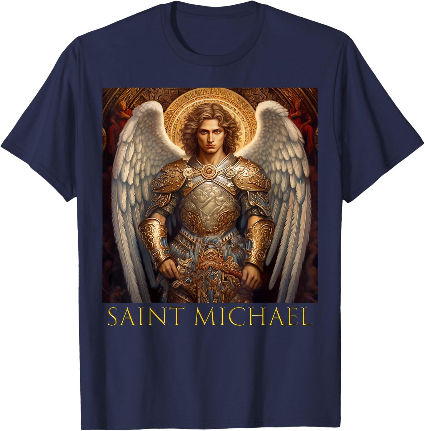 Saint Michael the Archangel T-Shirt - T-Shirt | Navy