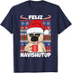 Feliz Navishutup Navidad Mad Annoyed Pug Ugly Anti Christmas T-Shirt - T-Shirt | Navy