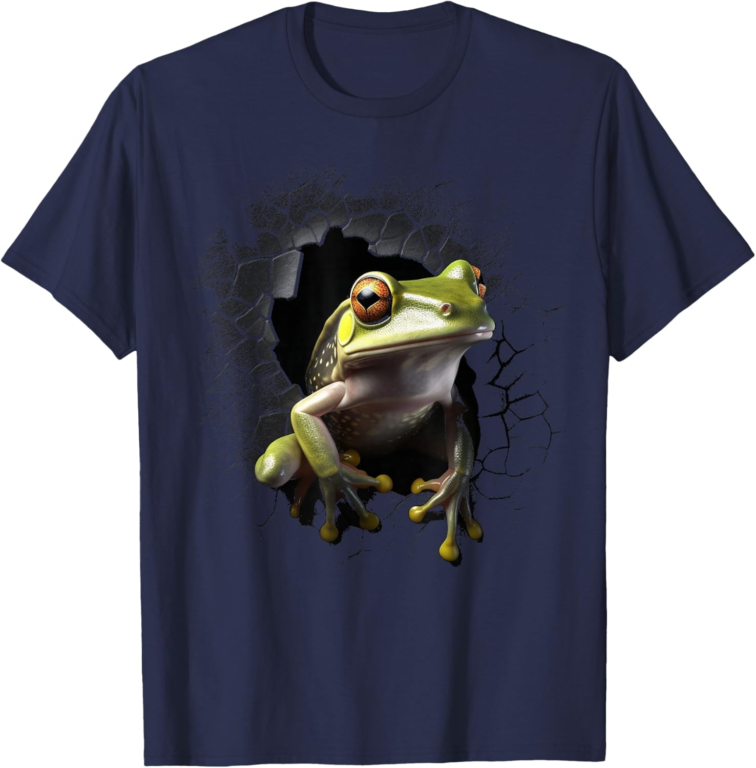 Frog Wall Animal Lovers Frog T-Shirt - T-Shirt | Navy