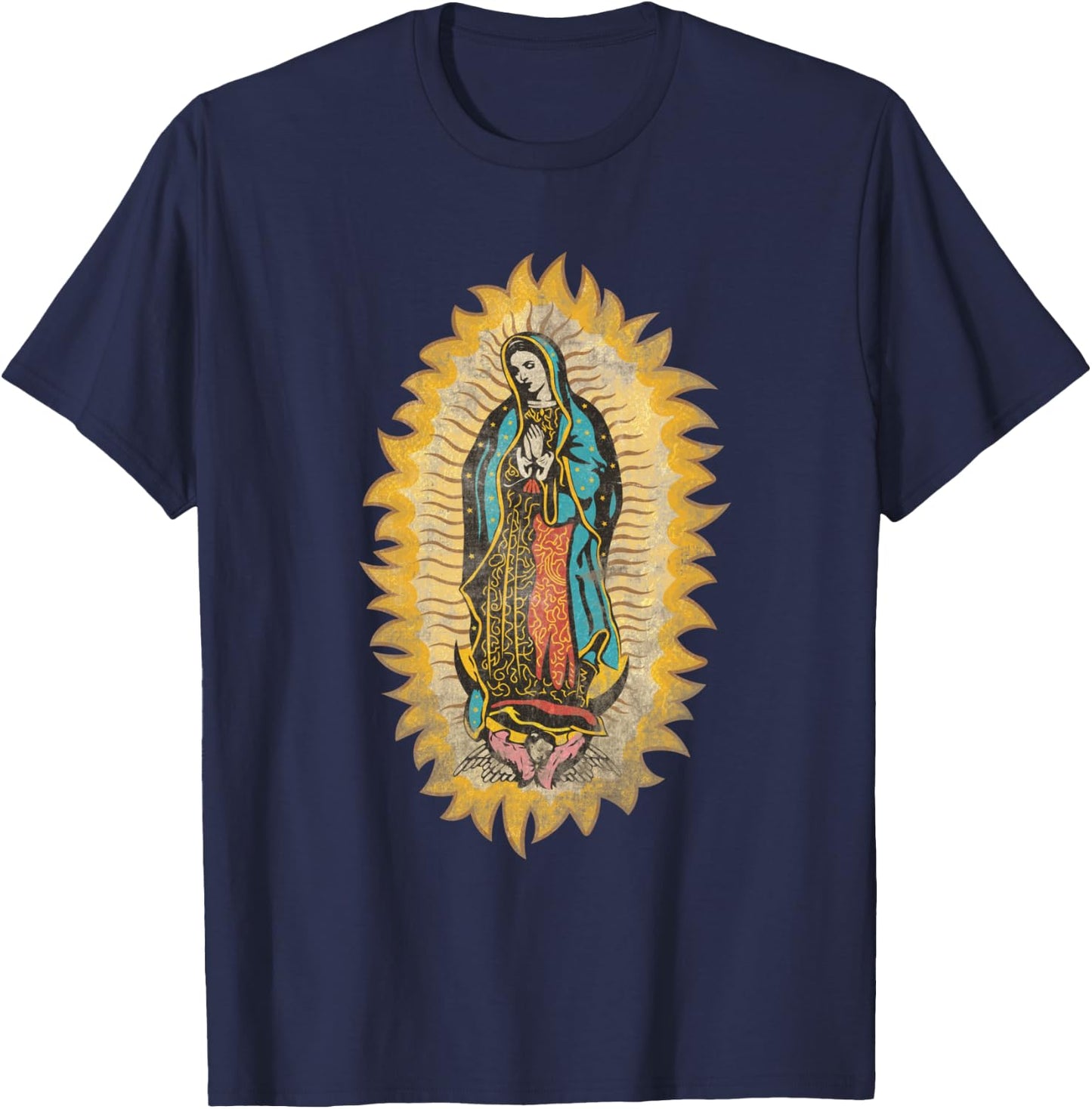 Our lady of Guadalupe Blessed Mary T-Shirt - T-Shirt | Navy