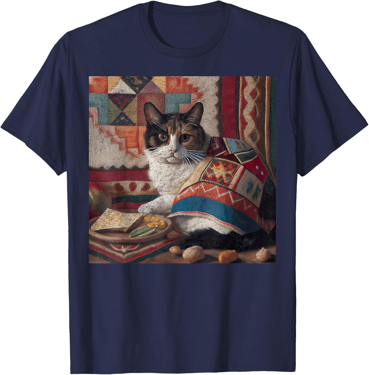Cat Quilting Taco Men Women Girls Kids T-Shirt - T-Shirt | Navy
