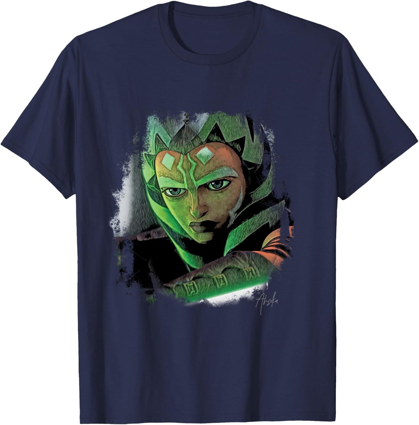 Star Wars Ahsoka Tano Tales of the Jedi Lightsaber Glow T-Shirt - T-Shirt | Navy