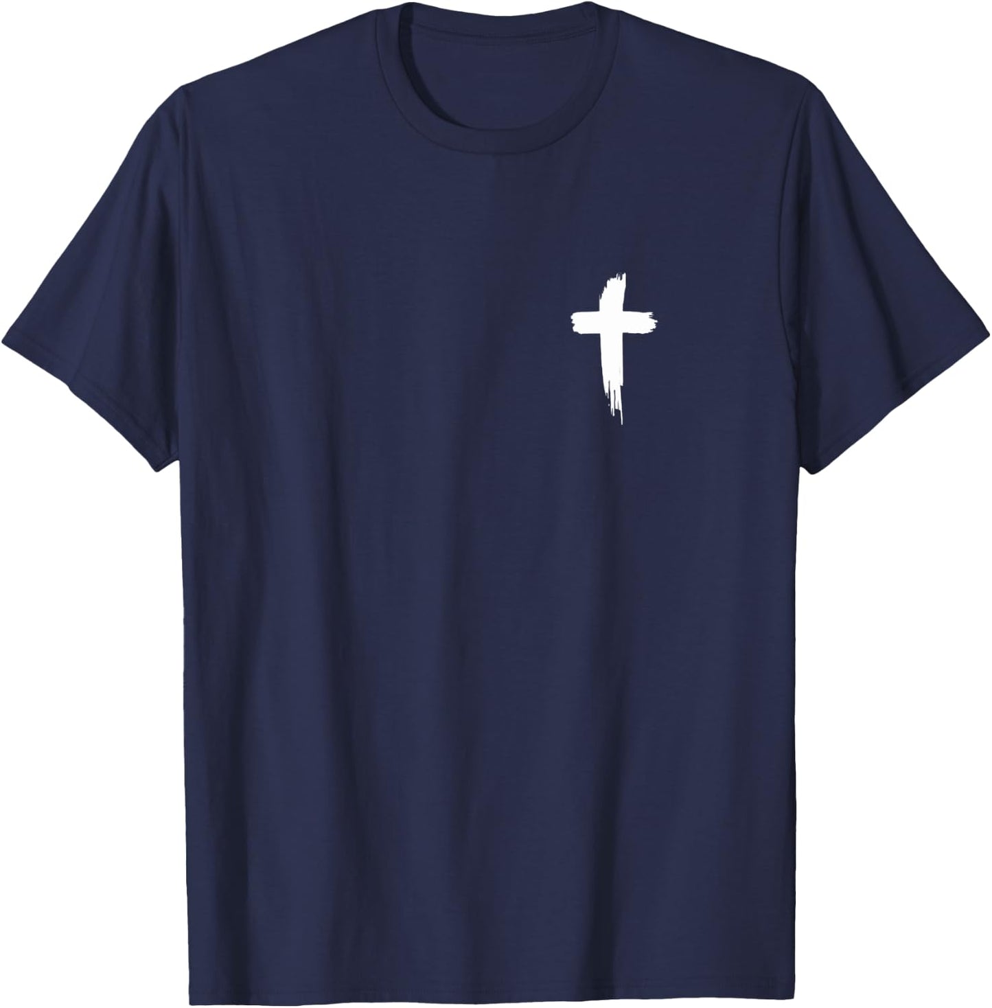 Jesus Saves John 3:16-17 Font and Back Print Christian T-Shirt - T-Shirt | Navy