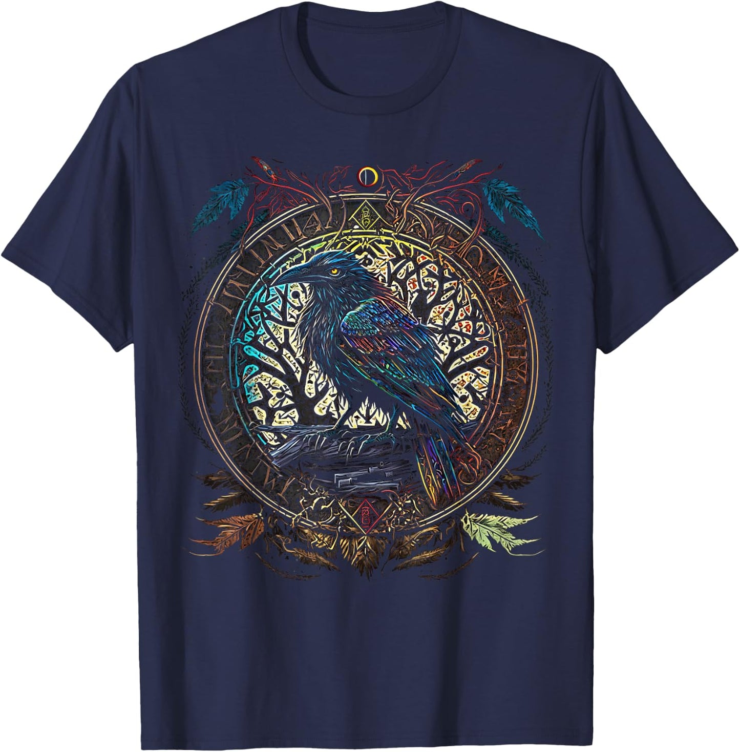 Odin's Raven Northman Valhalla Norse Mythology T-Shirt - T-Shirt | Navy