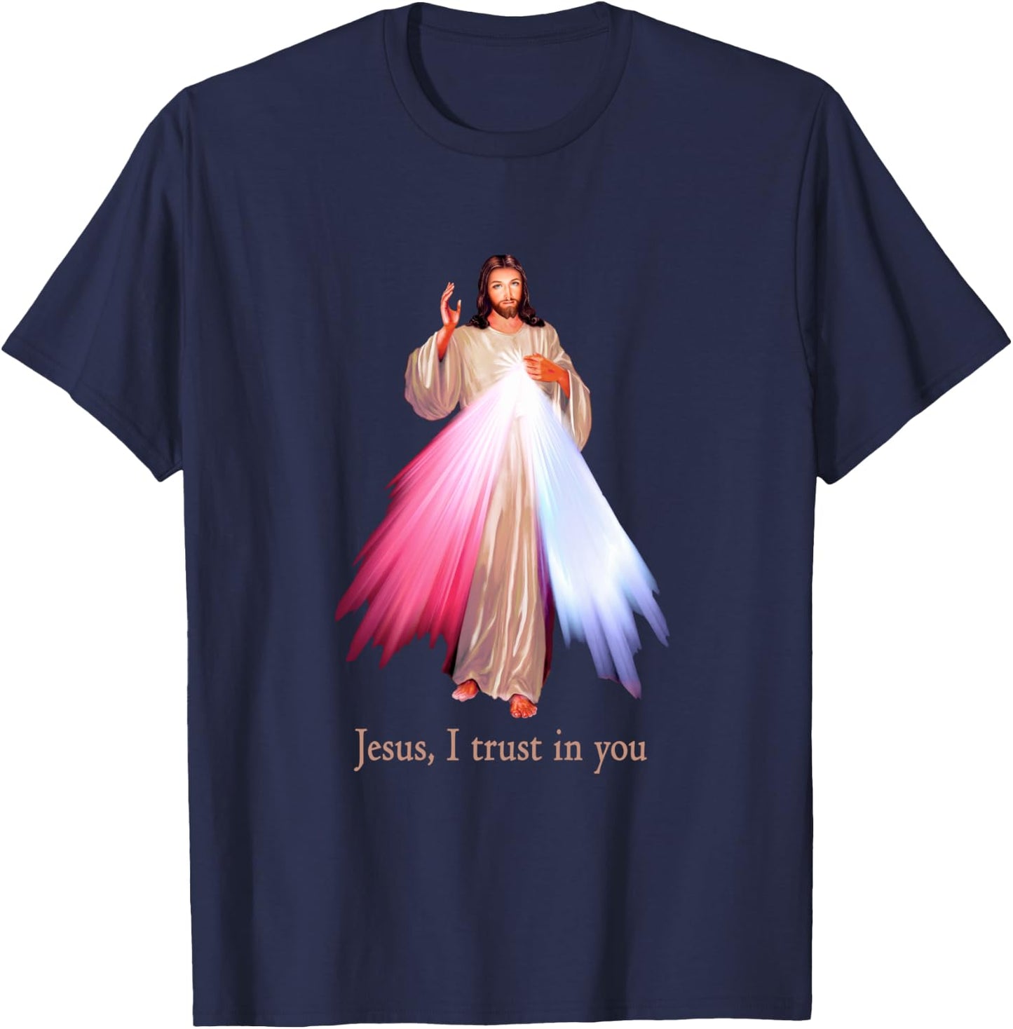 Divine Mercy Jesus I trust in You T-Shirt - T-Shirt | Navy